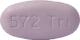 Purple pill with 572 Tri imprint.