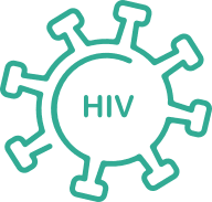 HIV virus icon.